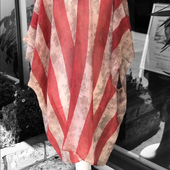 4th of July Stars & Stripes Sleeveless Flag Pancho Coverup - Picture 8 of 11